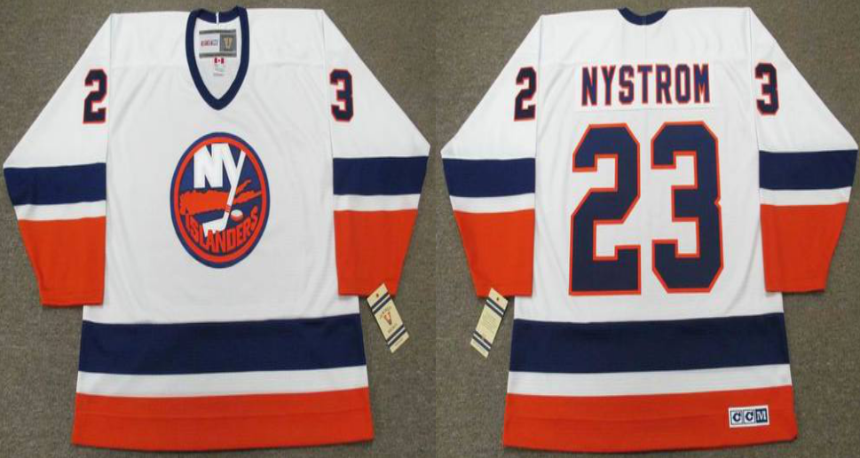 2019 Men New York Islanders 23 Nystrom white CCM NHL jersey